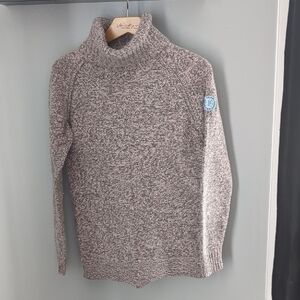 Peak Performance Gray and Cream Marled Knit Sweater